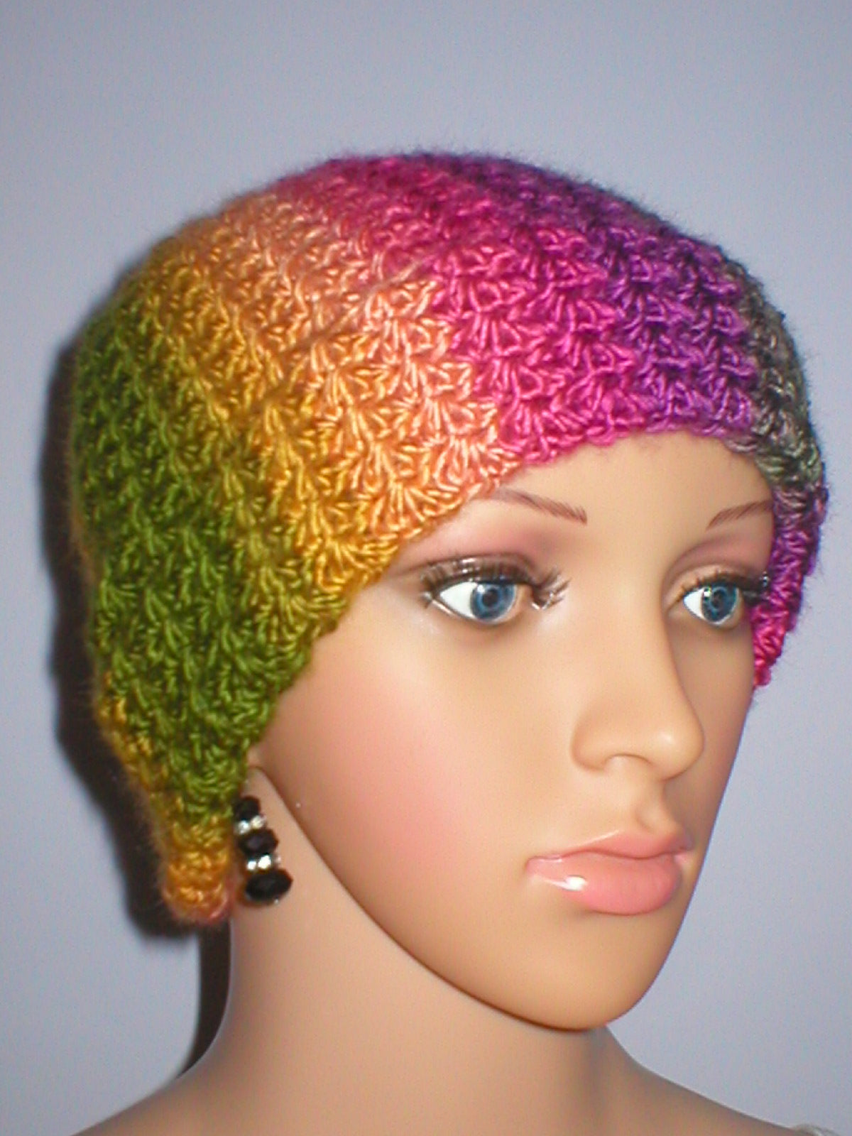 Supersoft crochet beanie with turn up - Afterglow