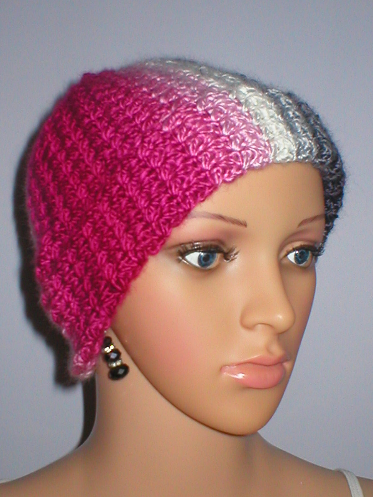 Supersoft hand crochet beanie hat with turn up - Moonbeam