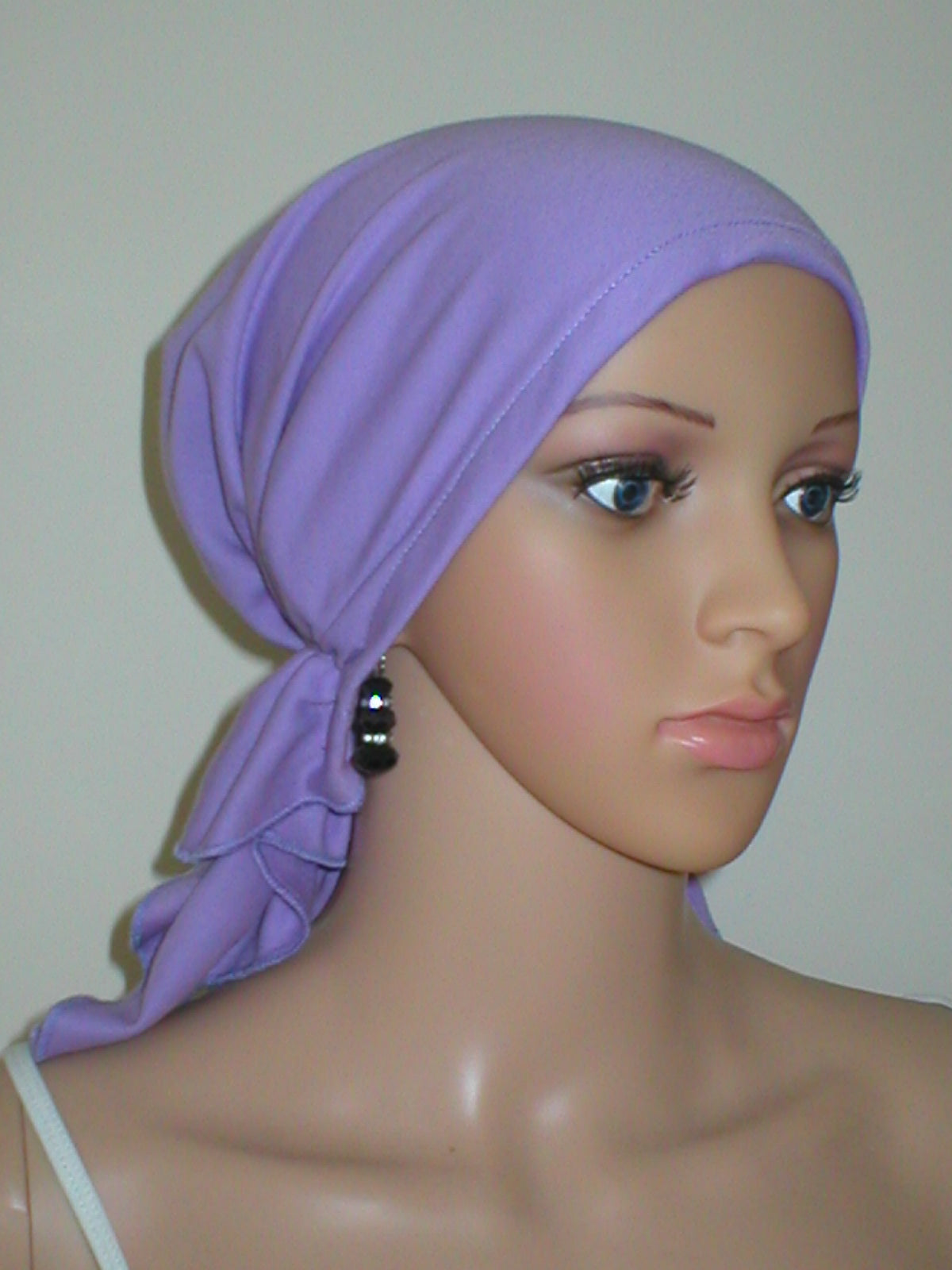 Cotton jersey elasticated chemo bandana/ pre tied chemo scarf - Lizzie lilac