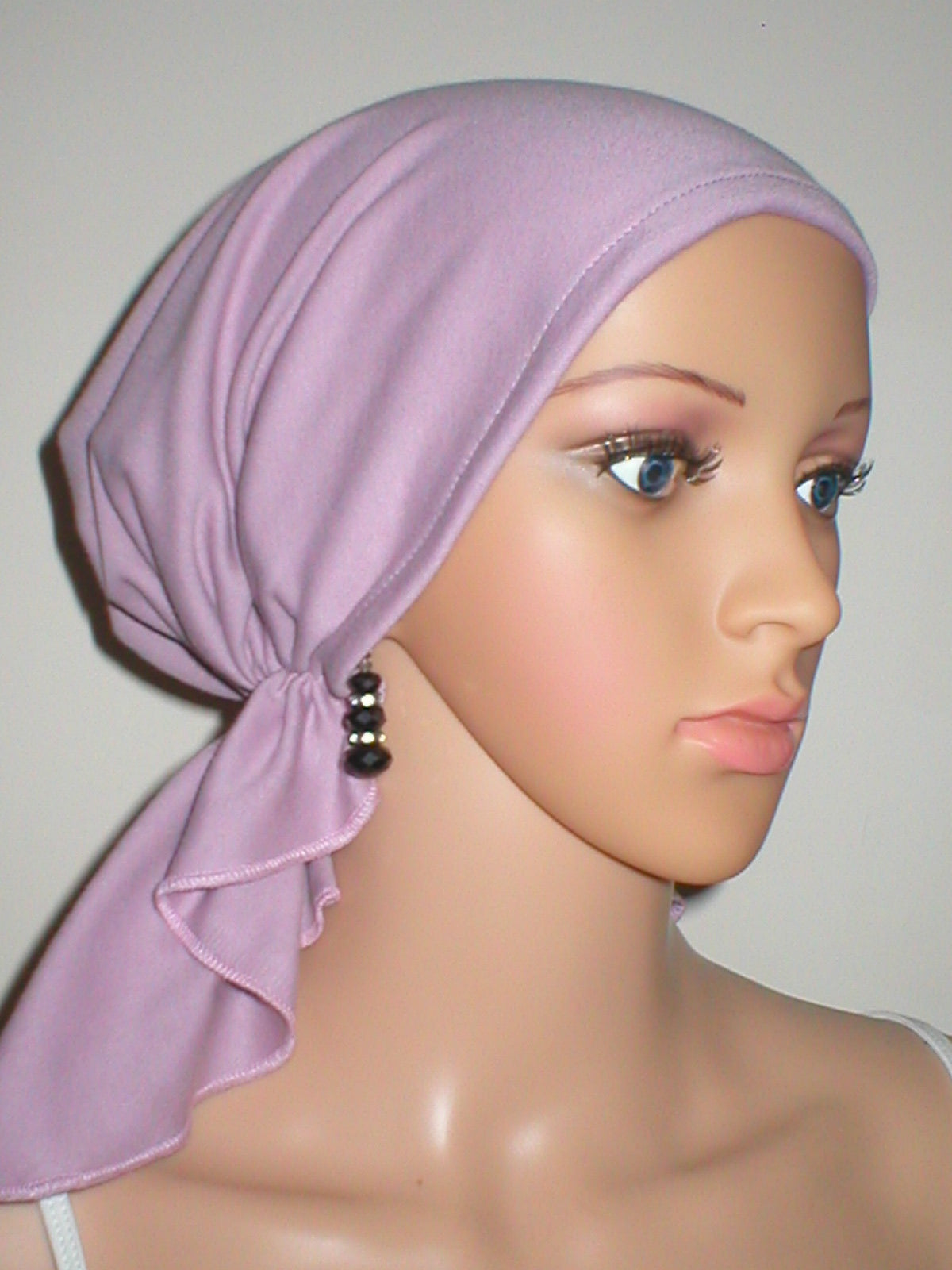 Cotton jersey elasticated chemo bandana/ pre tied chemo scarf - Lizzie dusky