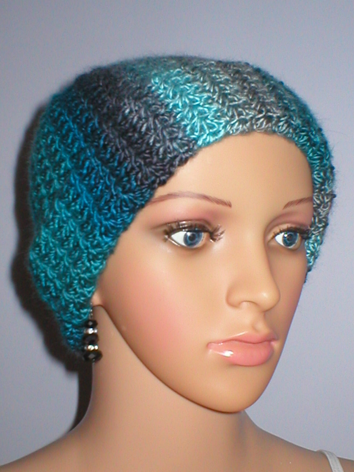 Supersoft crochet beanie with turn up - Sapphire