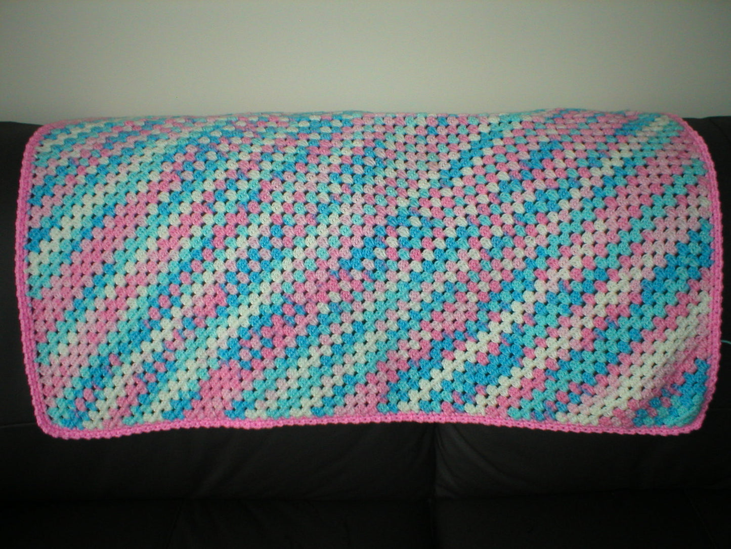 Soft hand crocheted lap blanket - Rose burst 32x32 inches