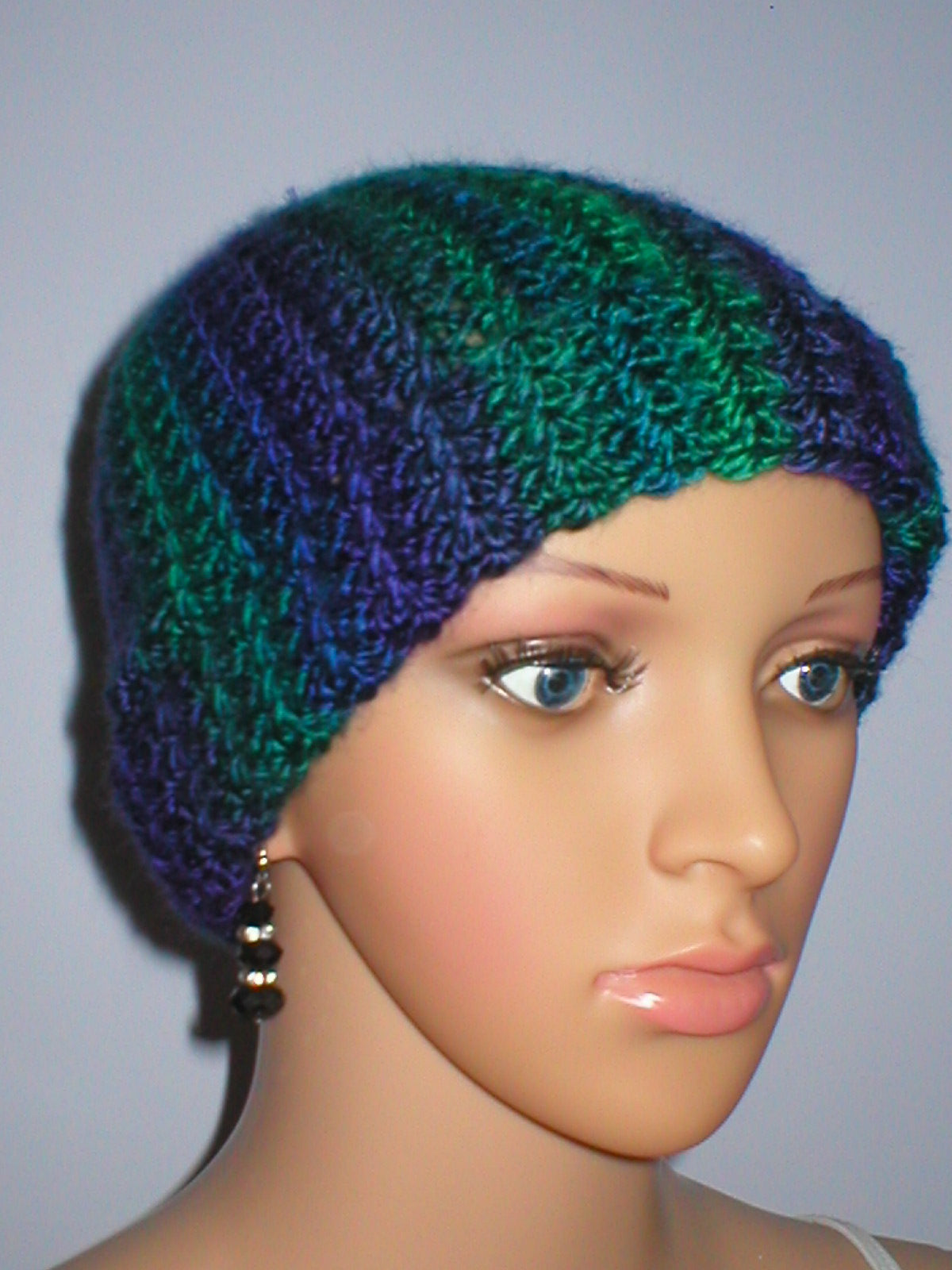 Supersoft hand crochet beanie with turn up - Deep