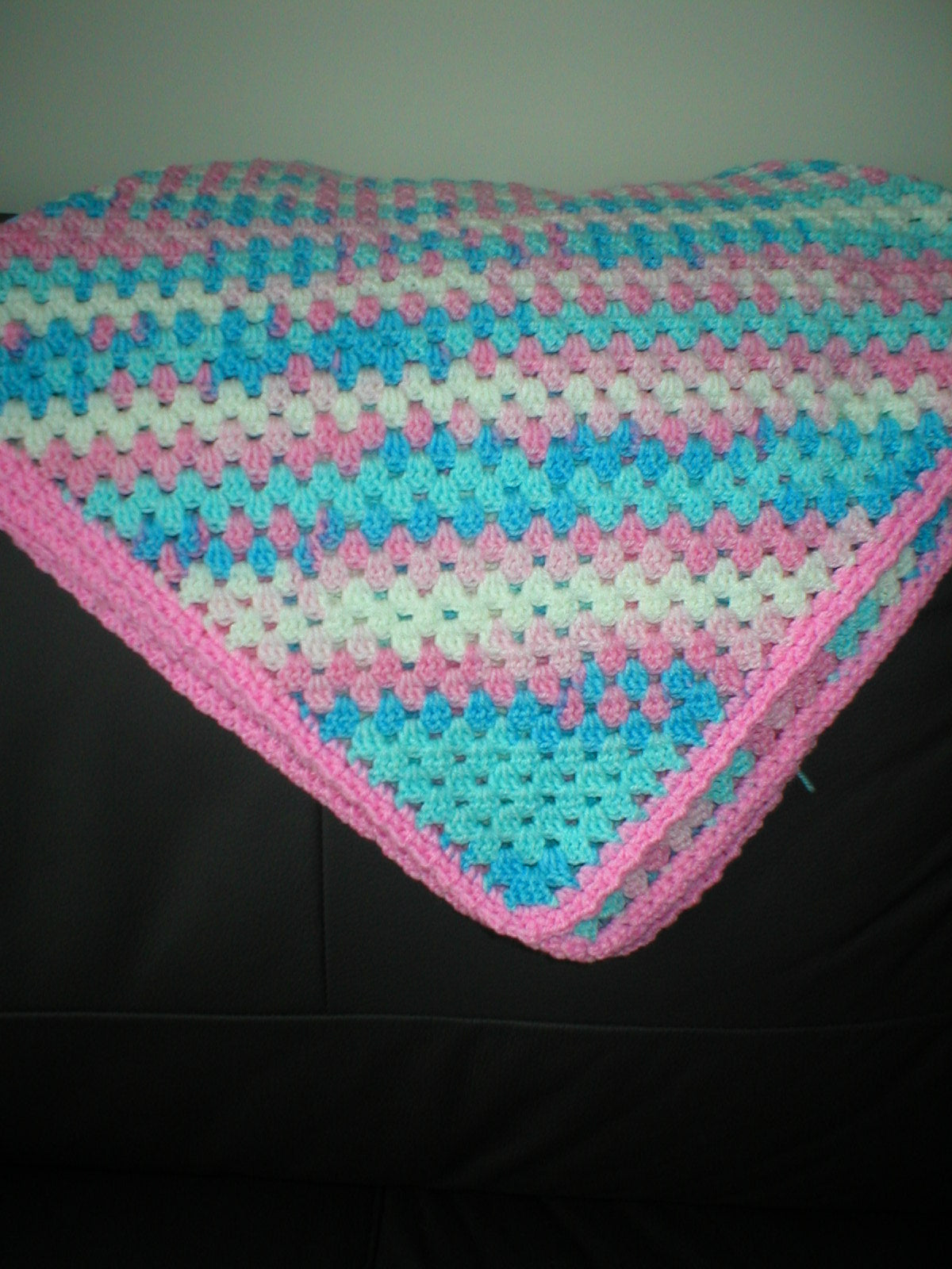 Soft hand crocheted lap blanket - Rose burst 32x32 inches