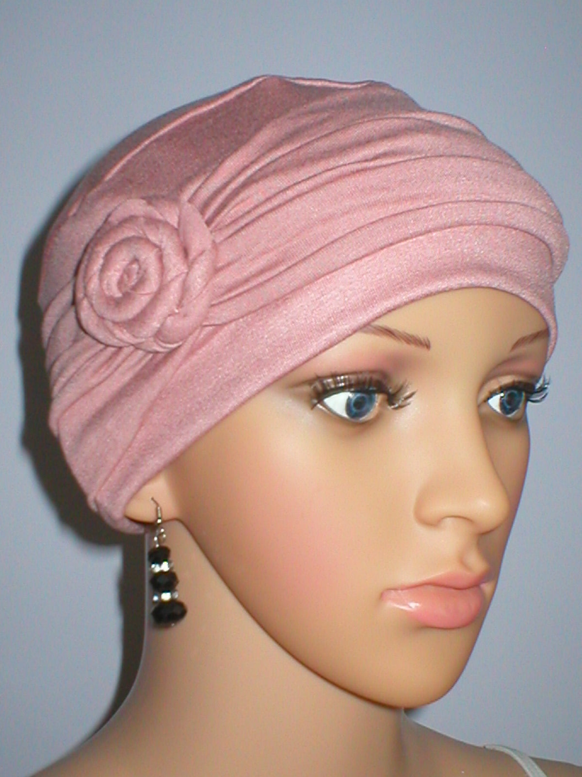 Soft chemo hat and removable rose headband - Rosie dusky