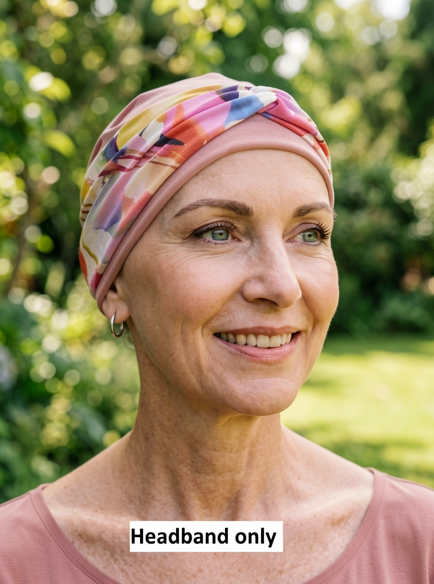 Soft twist jersey headband - chemo headwear accessory - Sara bright floral