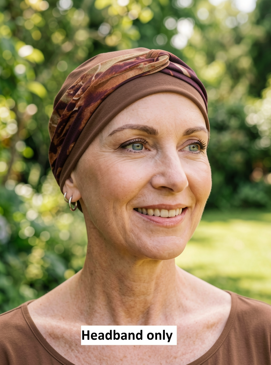 Soft jersey patterned twist chemo ladies headband - Sara Brown splash