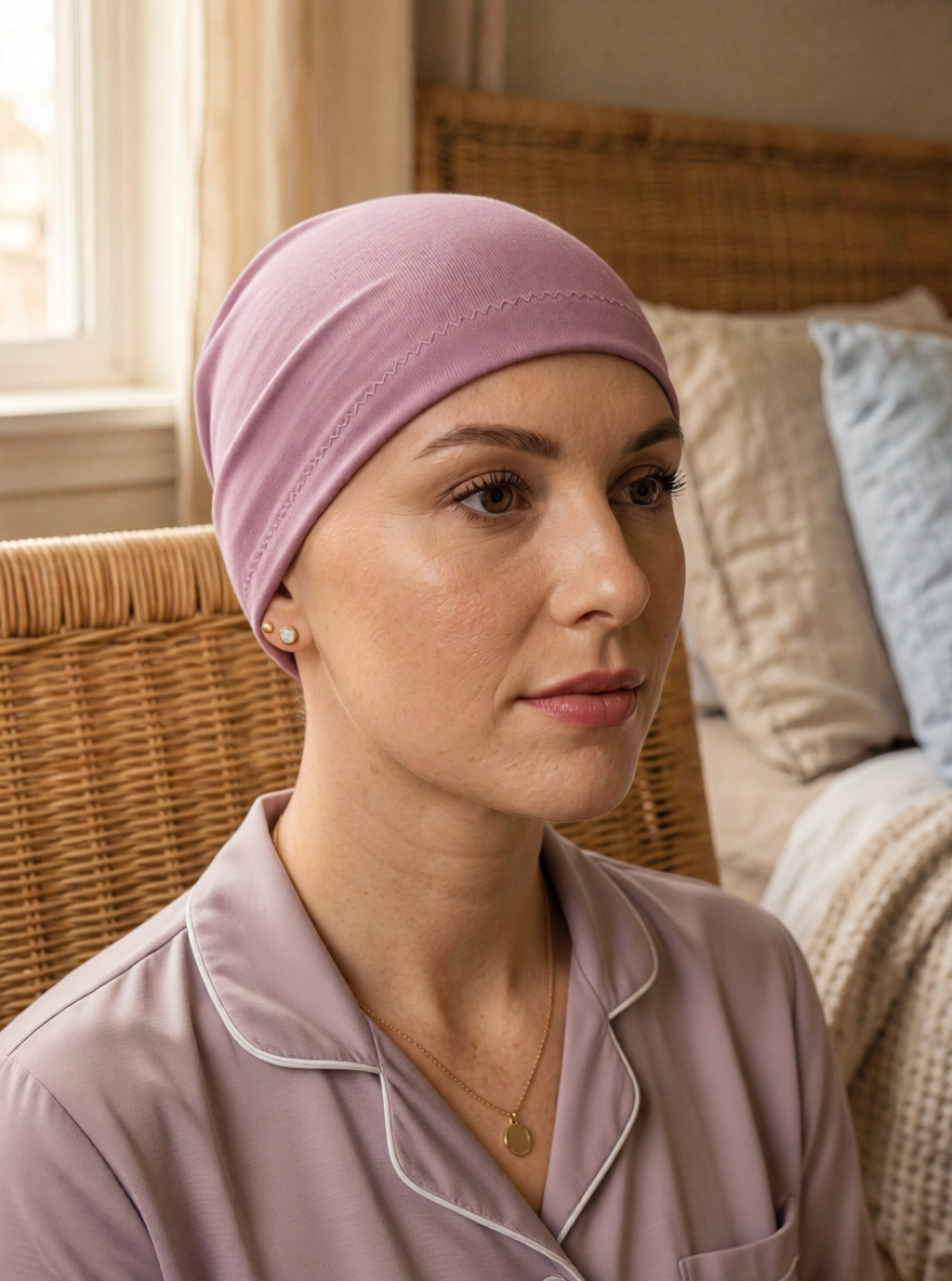 Soft lightweight comfortable chemo sleep hat/sleep cap - Chrissy Rose
