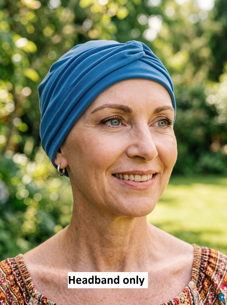 Soft twist jersey headband - chemo hat accessory - Emma denim