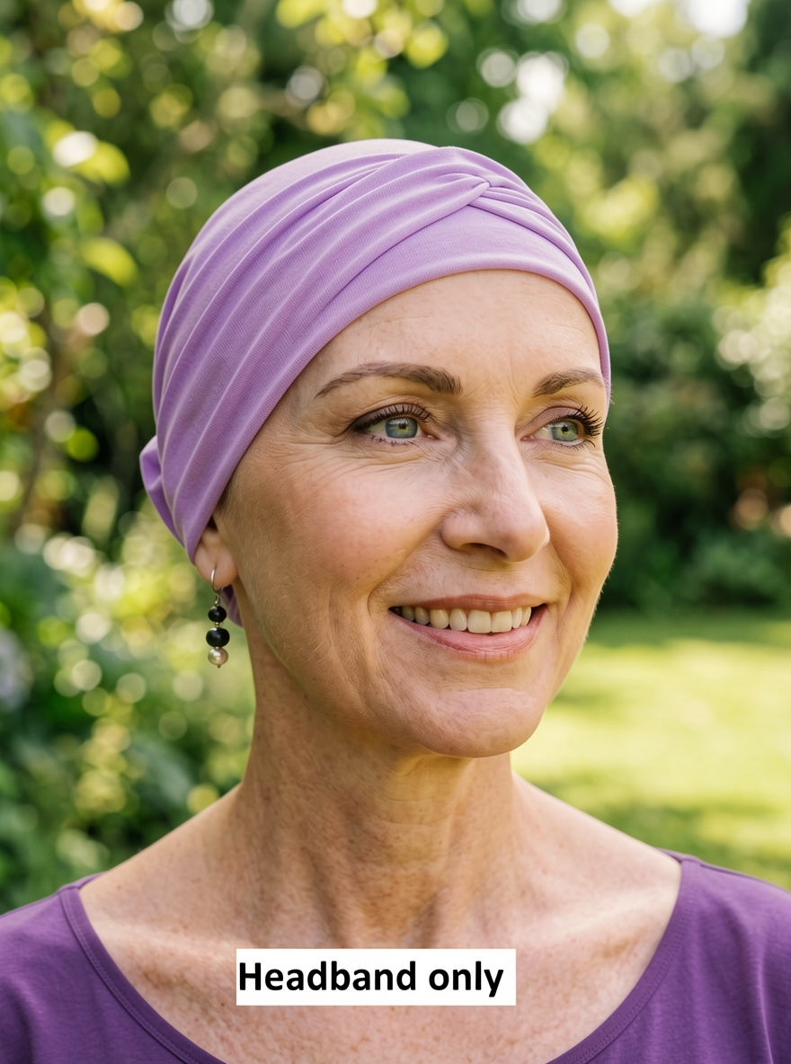 Softtwist jersey headband -chemo hat accessory - Emma lavender