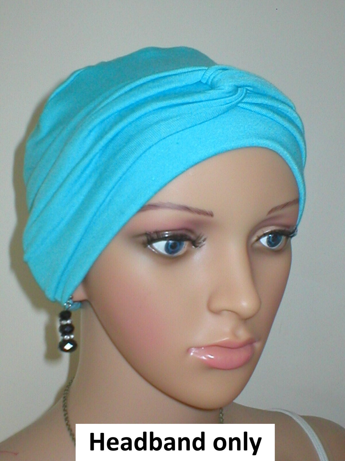 Soft twist jersey headband - chemo hat acessory - Emma Aqua