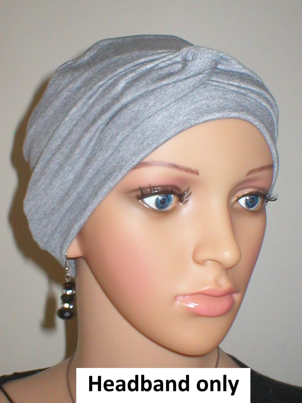 Soft jersey twist chemo headband - Light grey marl