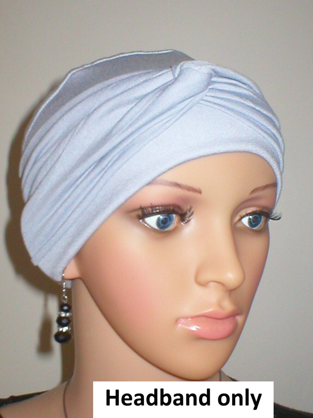 Soft jersey twist chemo headband - Emma silver