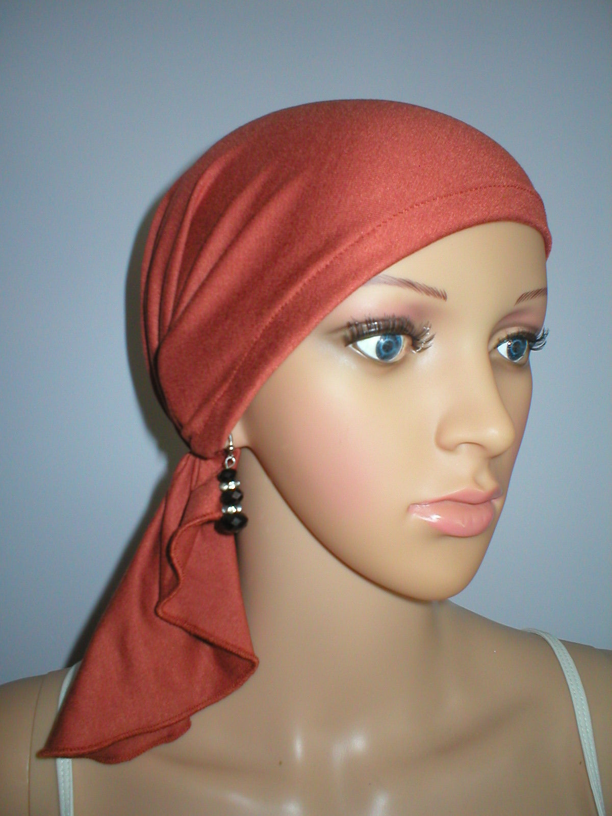 Soft lightweight jersey chemo bandana - pre tied chemo scarf - Kiki copper