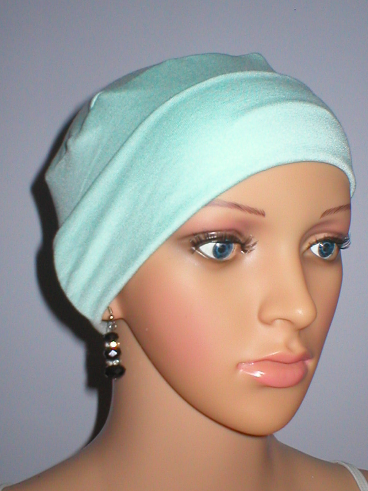 Soft comfortable chemo base hat for cancer or alopecia - Olivia mint