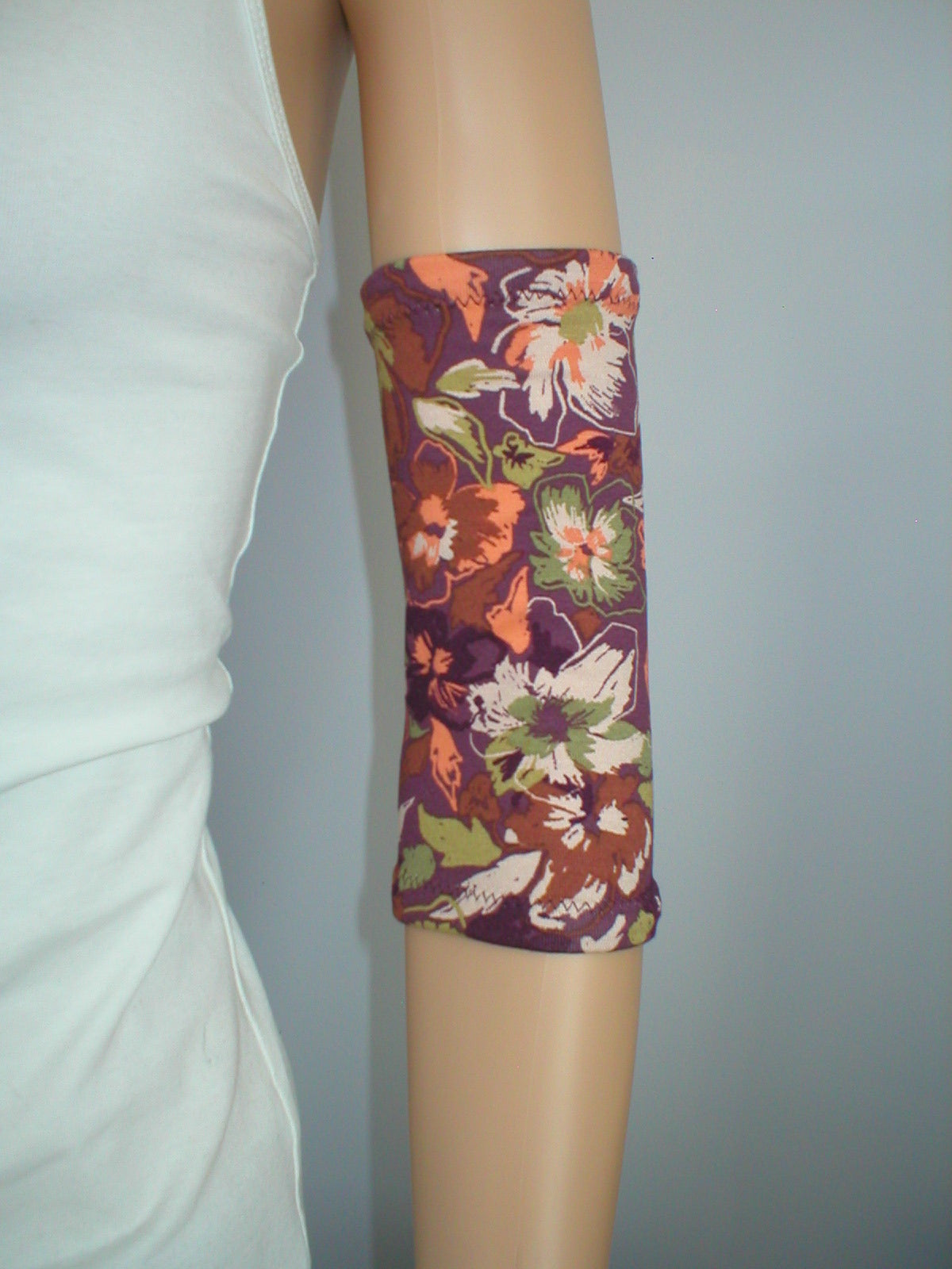 Premium patterned small picc covers - Plum peach pansy