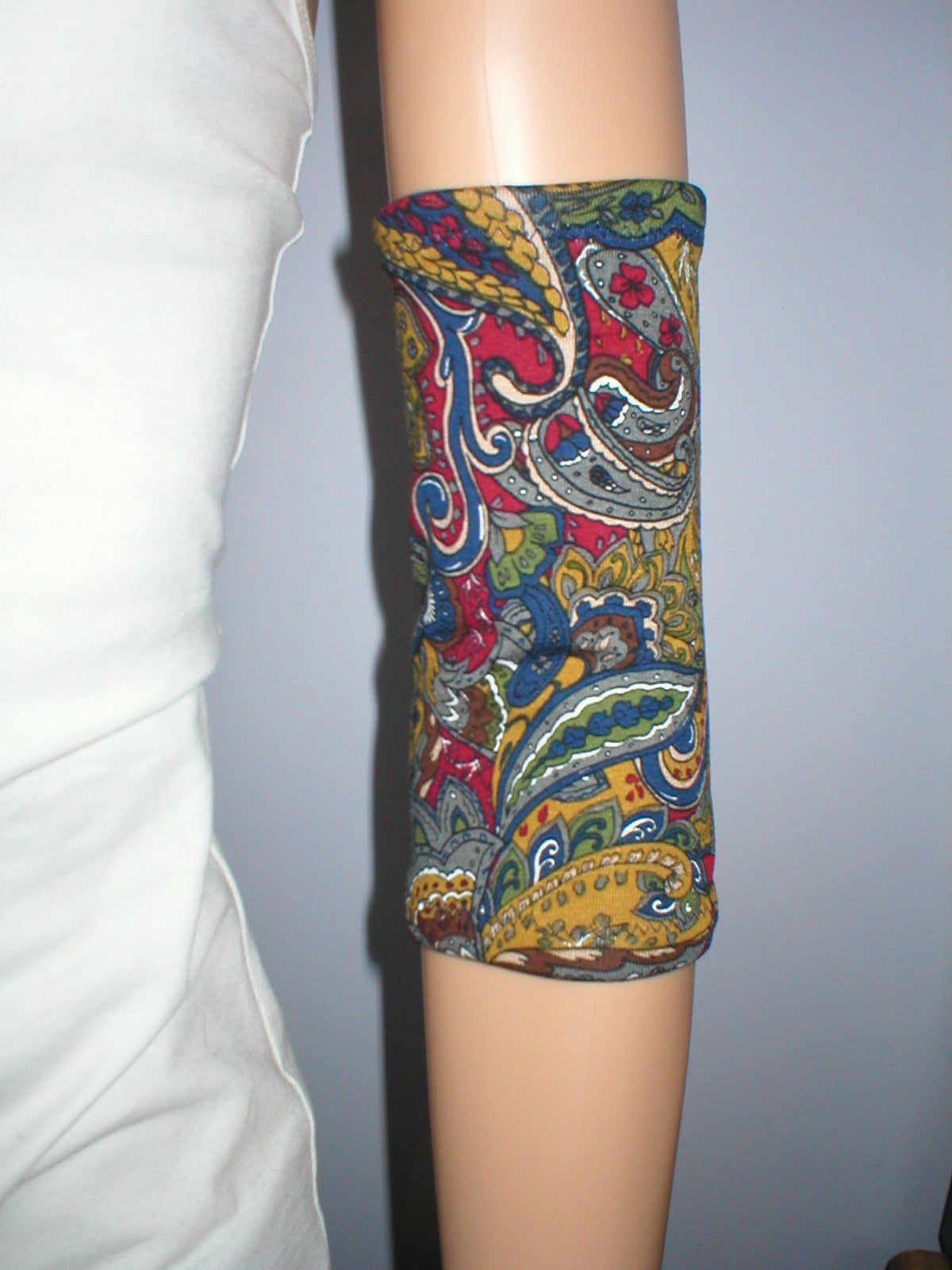 Extra small premium patterned picc line covers - picc line sleeves - Navy red paisley