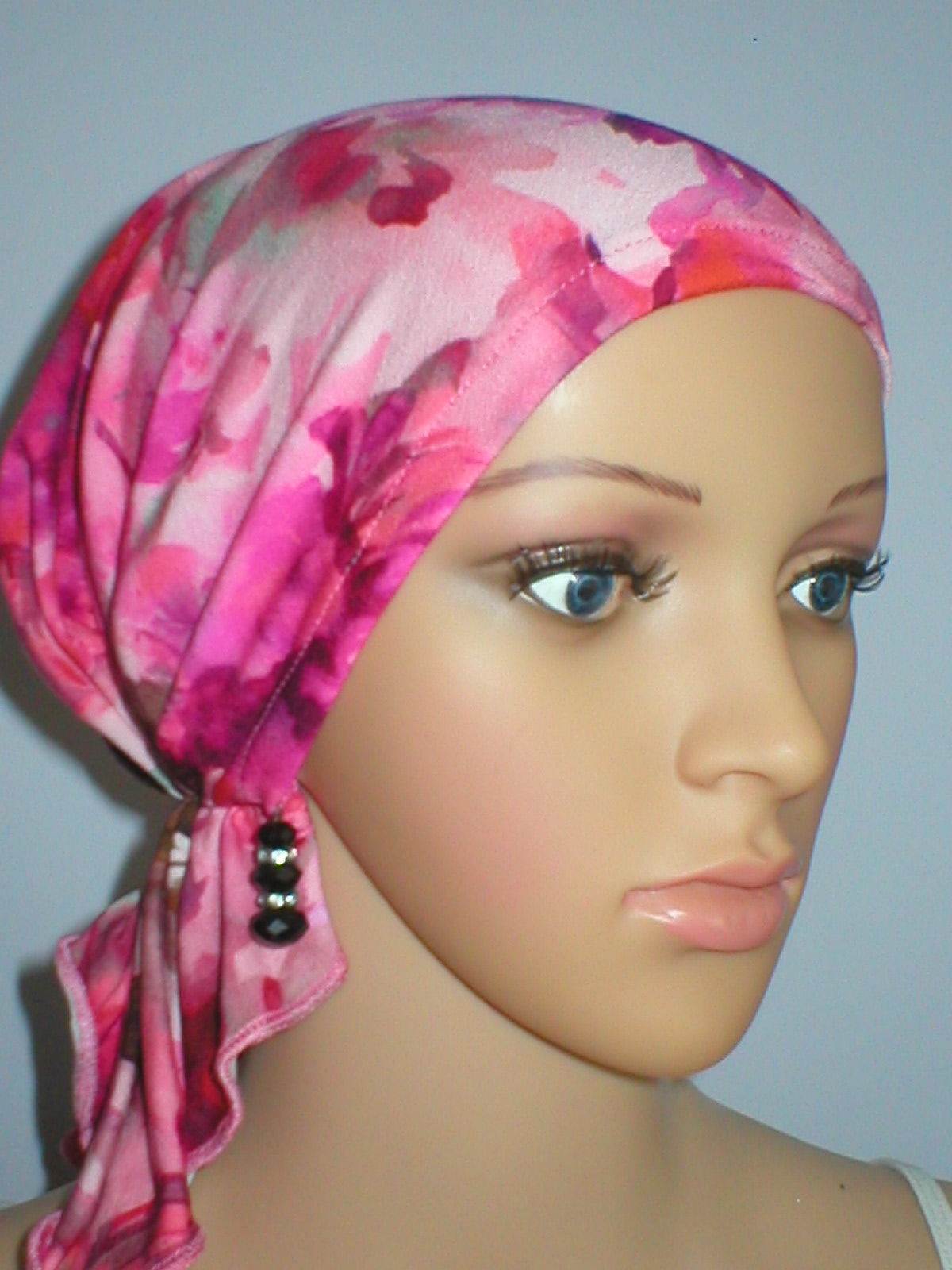 Lightweight jersey elasticated chemo bandana/ pre tied chemo scarf - Pippa pink pastel