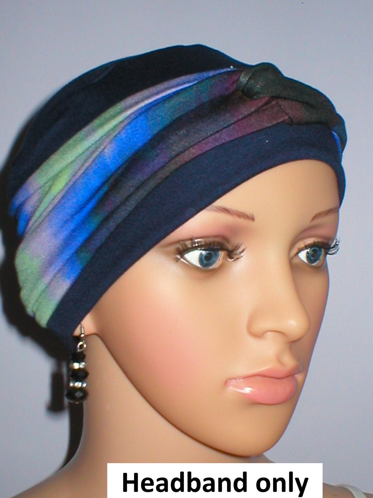 Soft jersey twist headband - chemo headwear accessory - Sara blue haze