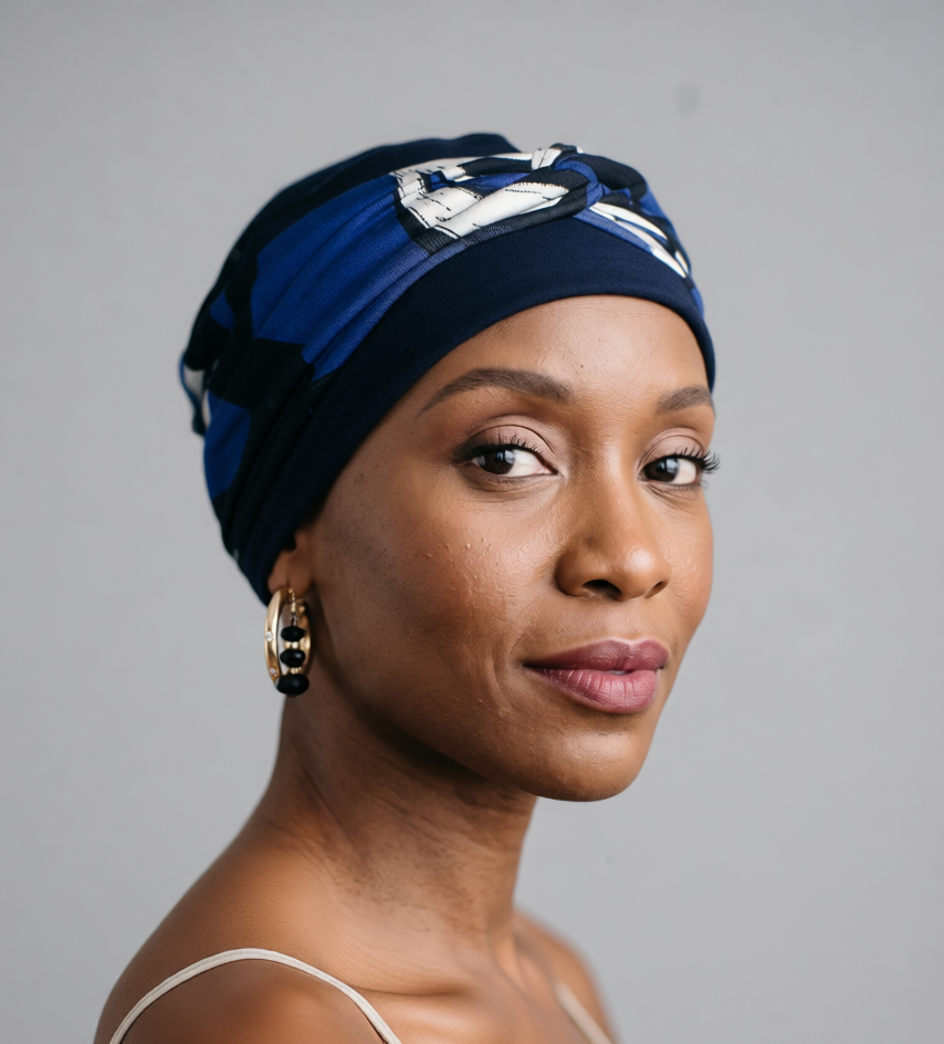 Patterned chemo hat sets