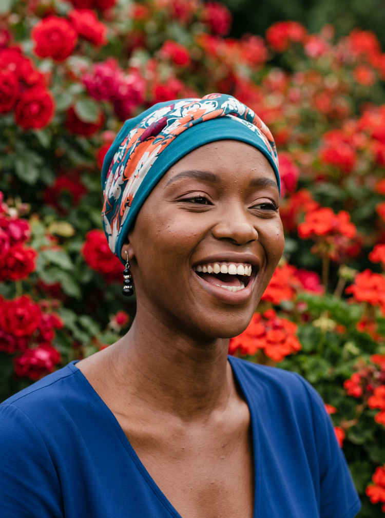 Patterned chemo hat sets