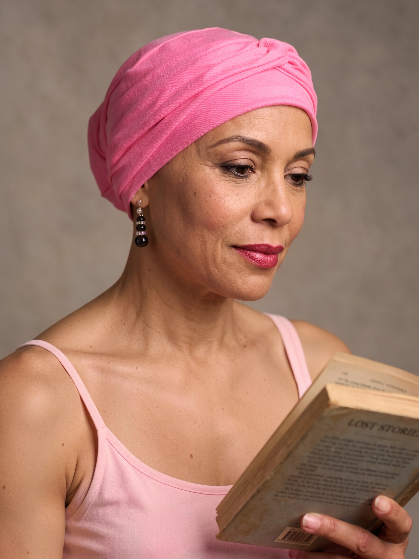 Soft jersey chemo hat and twist headband - Suzie candy
