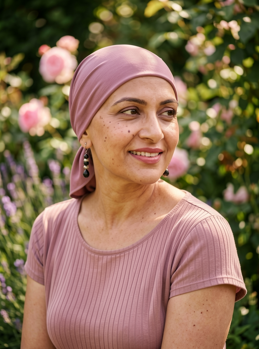 Soft lightweight jersey chemo bandana - pre tied chemo scarf - Kiki rose