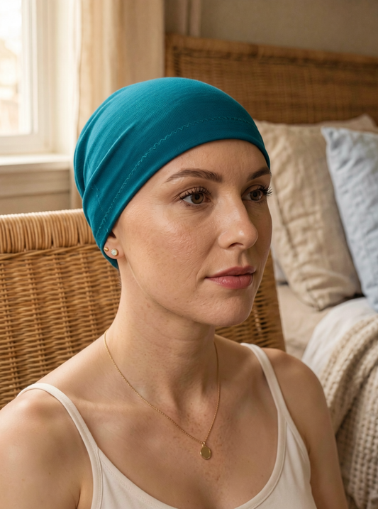 Soft lightweight comfortable chemo sleep hat/sleep cap - Chrissy Teal