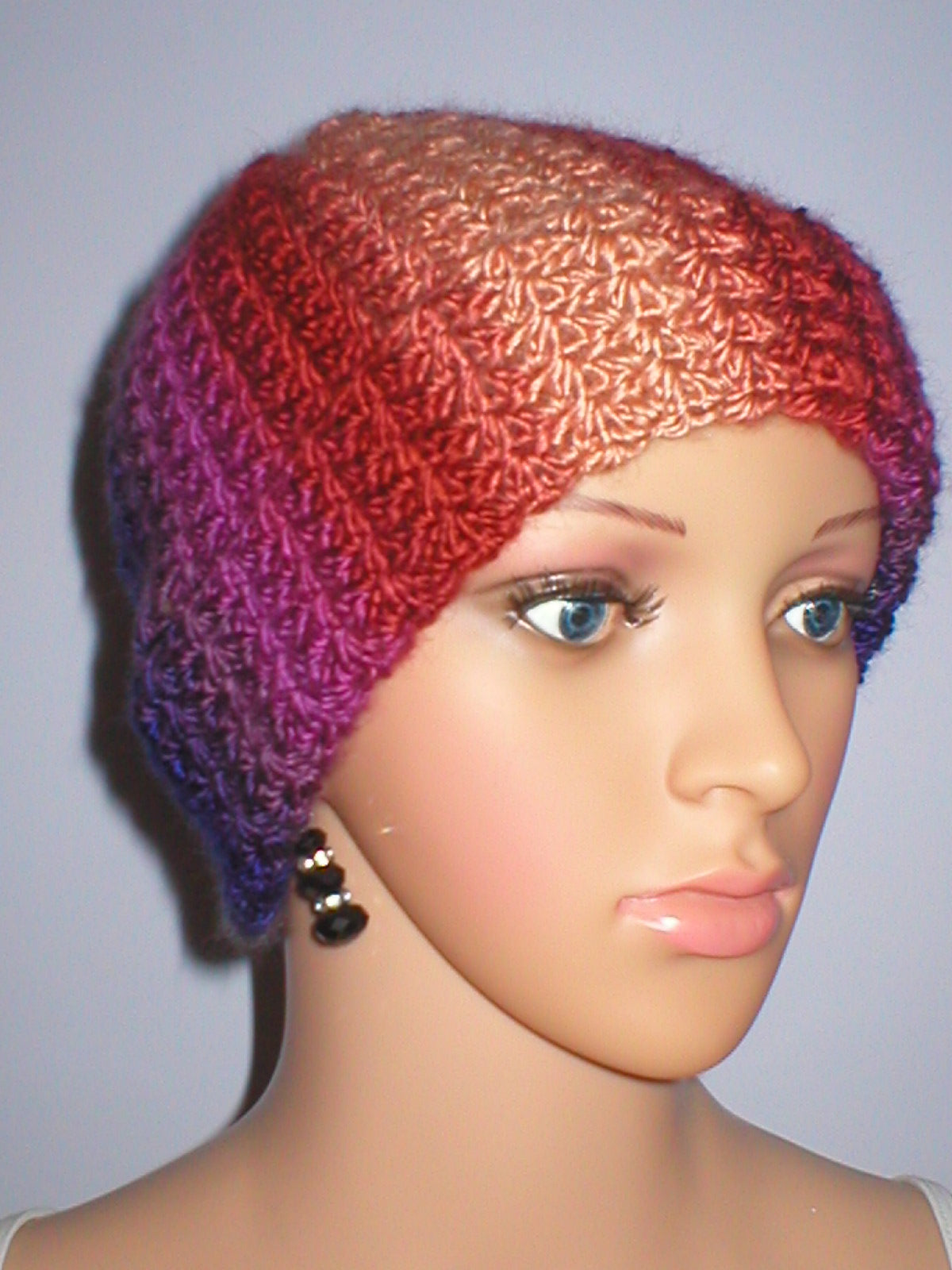 Soft hand crochet beanie with turn up - Cosmic