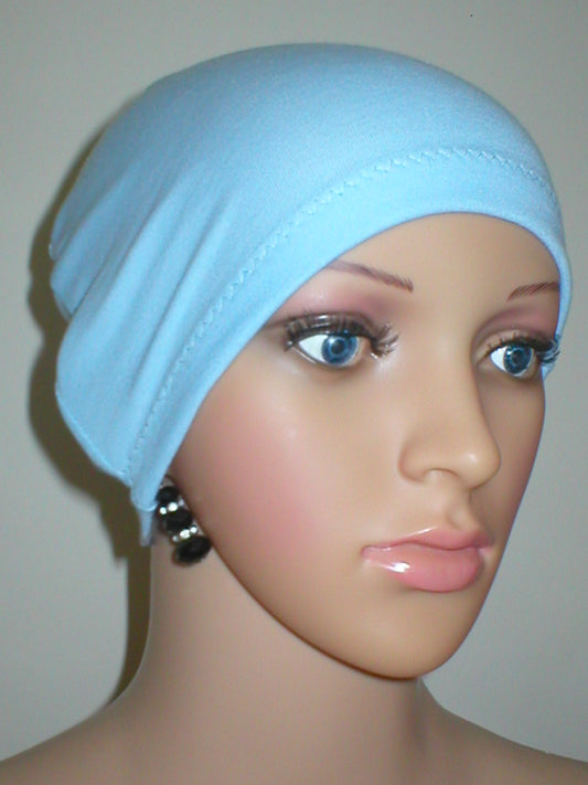 Cotton chemo sleep cap - Great for cancer hair loss or Alopecia - Gemma baby blue