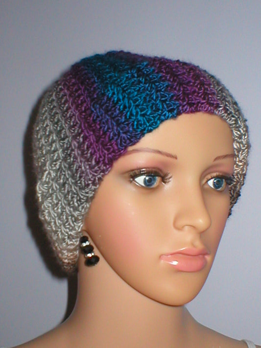 Supersoft hand crochet beanie hat with turn up - Chic