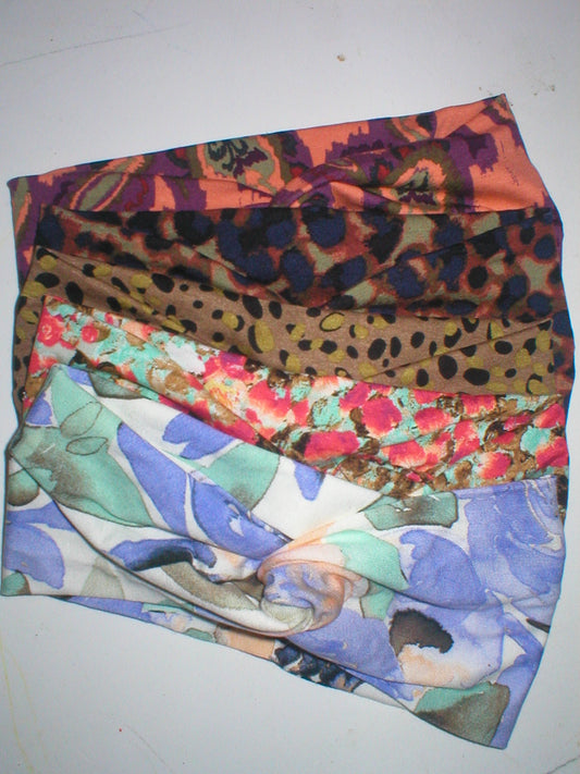 Pack of 5 assorted patterned twist headbands - Lucky dip