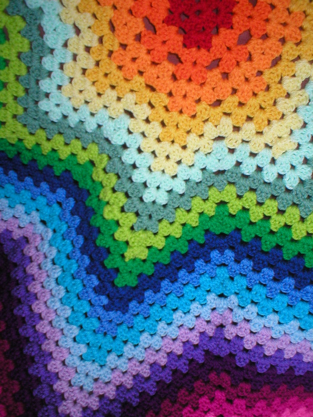 Soft hand crocheted lap blanket - Rainbow star blanket 41 inches