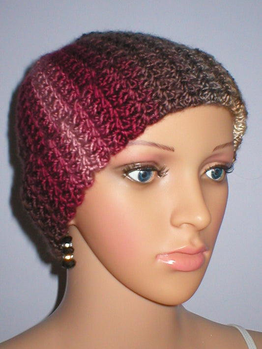 Supersoft hand crochet beanie with turn up - Horizon