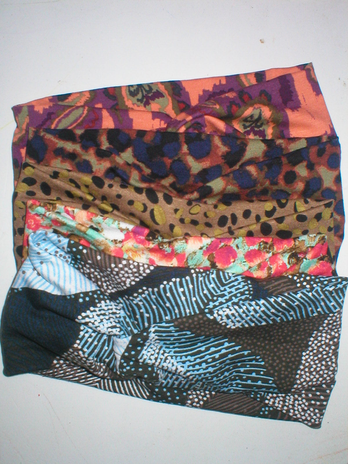 Pack of 5 assorted patterned twist headbands - Lucky dip