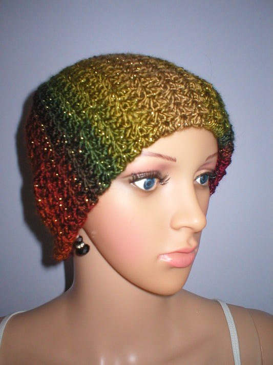 Soft hand crochet chemo sparkle beanie - Aspen