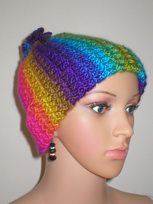 Supersoft hand crocheted beanie with crochet pom pom- Festival