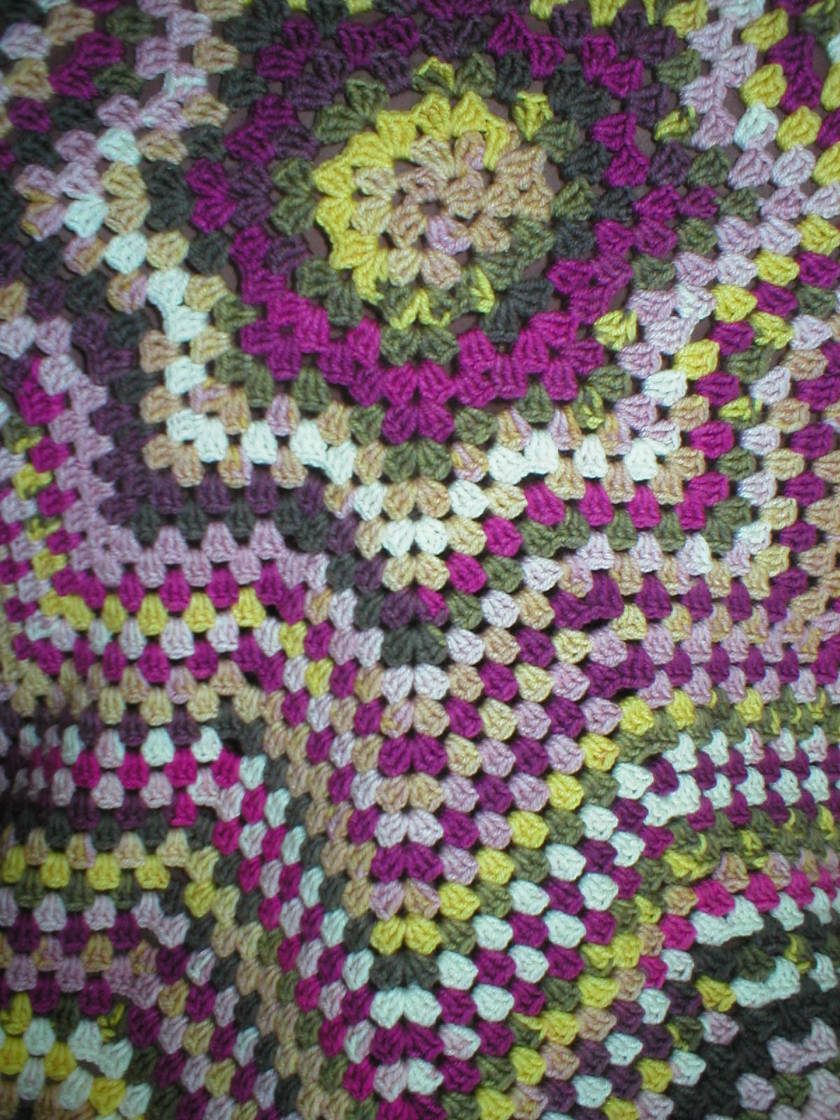 Soft hand crocheted lap blanket - Berry burst star blanket 49 inches