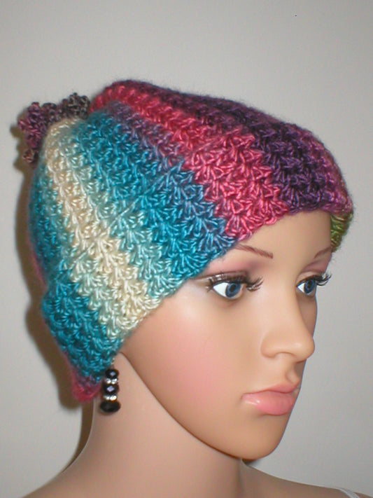 Supersoft crochet beanie hat with crochet pom pom - Boheme