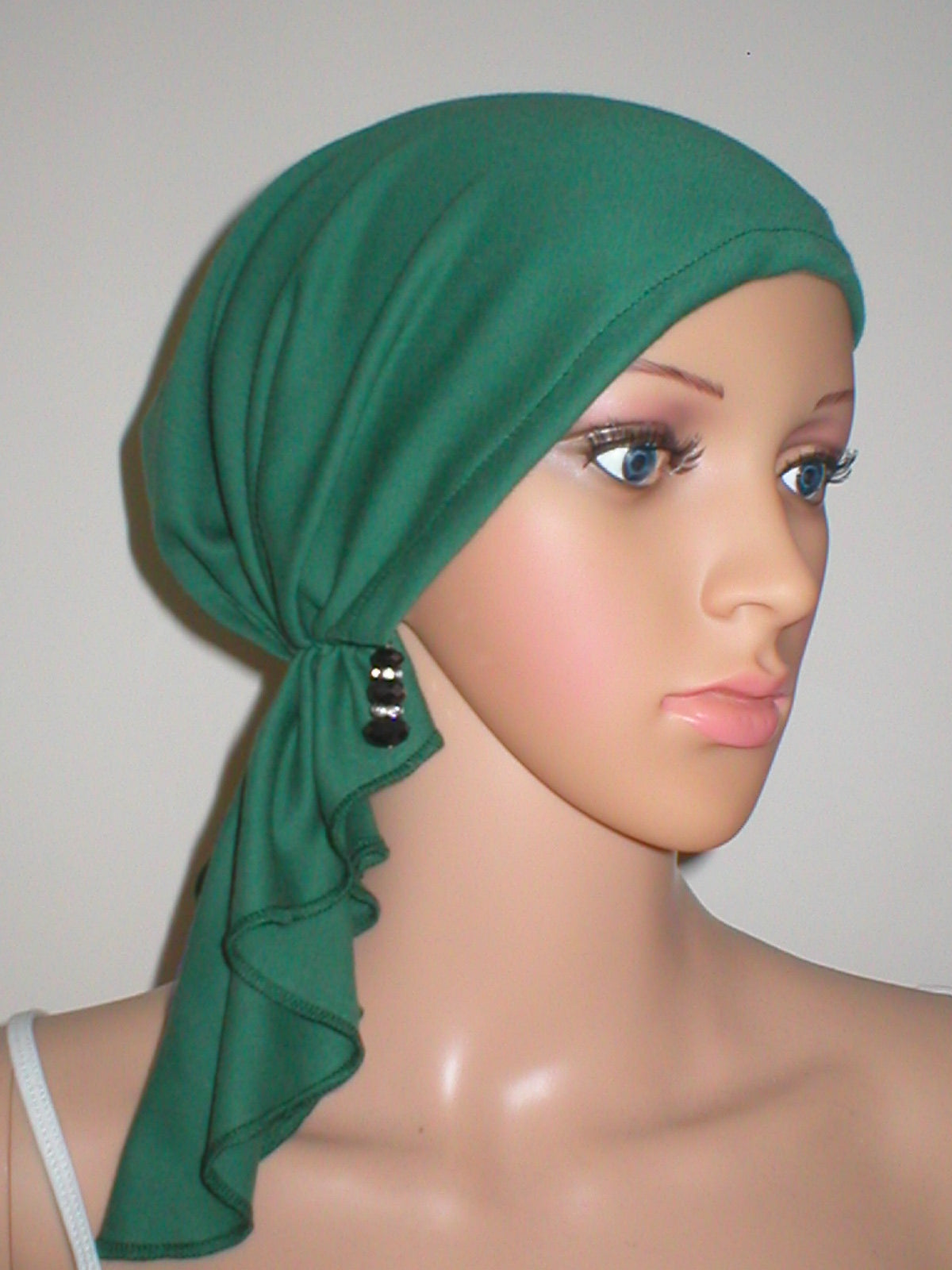 Soft cotton jersey elasticated bandana - Bottle green