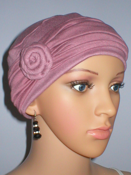 Soft chemo hat and removable rose headband - Rosie rose