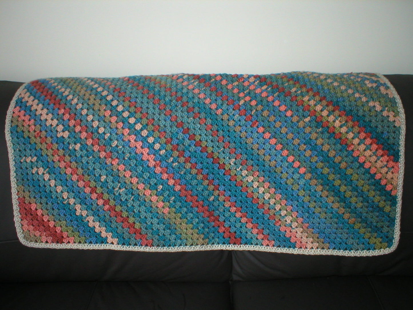 Soft hand crocheted lap blanket - Breeze 33x33 inches