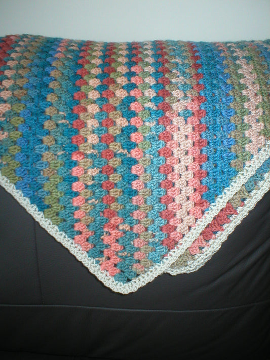 Soft hand crocheted lap blanket - Breeze 33x33 inches