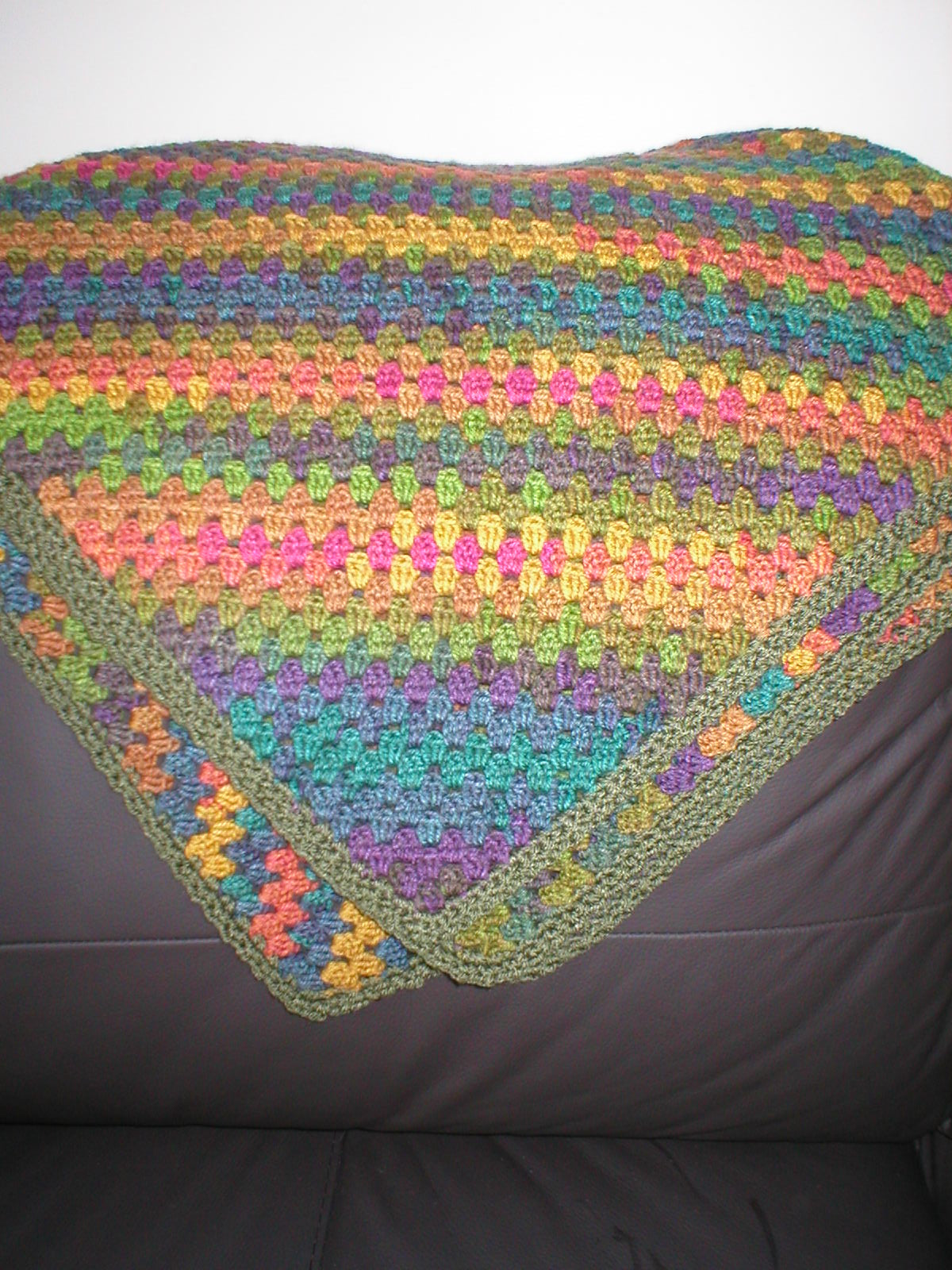 Soft hand crocheted lap blanket - Pepper 34x34 inches