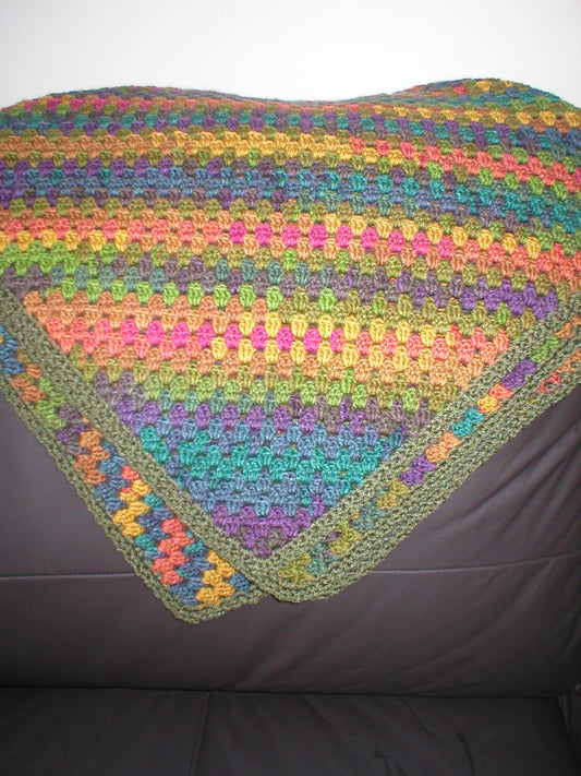 Soft hand crocheted lap blanket - Pepper 34x34 inches