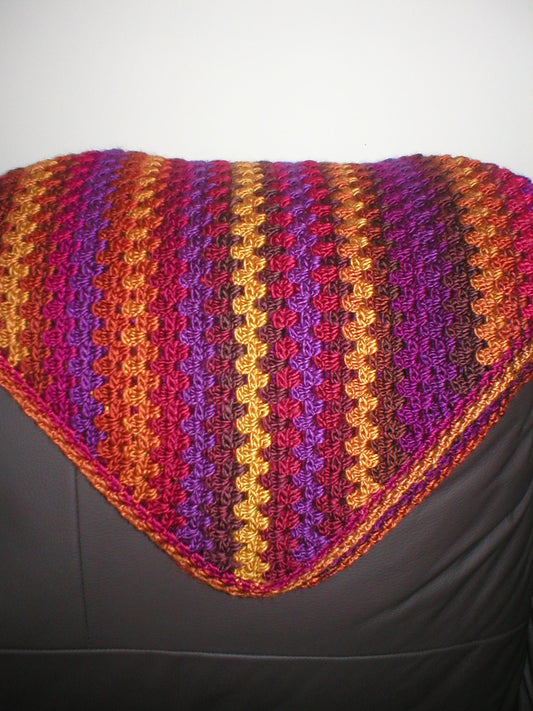 Soft hand crocheted lap blanket - Fantasy 32x32 inches