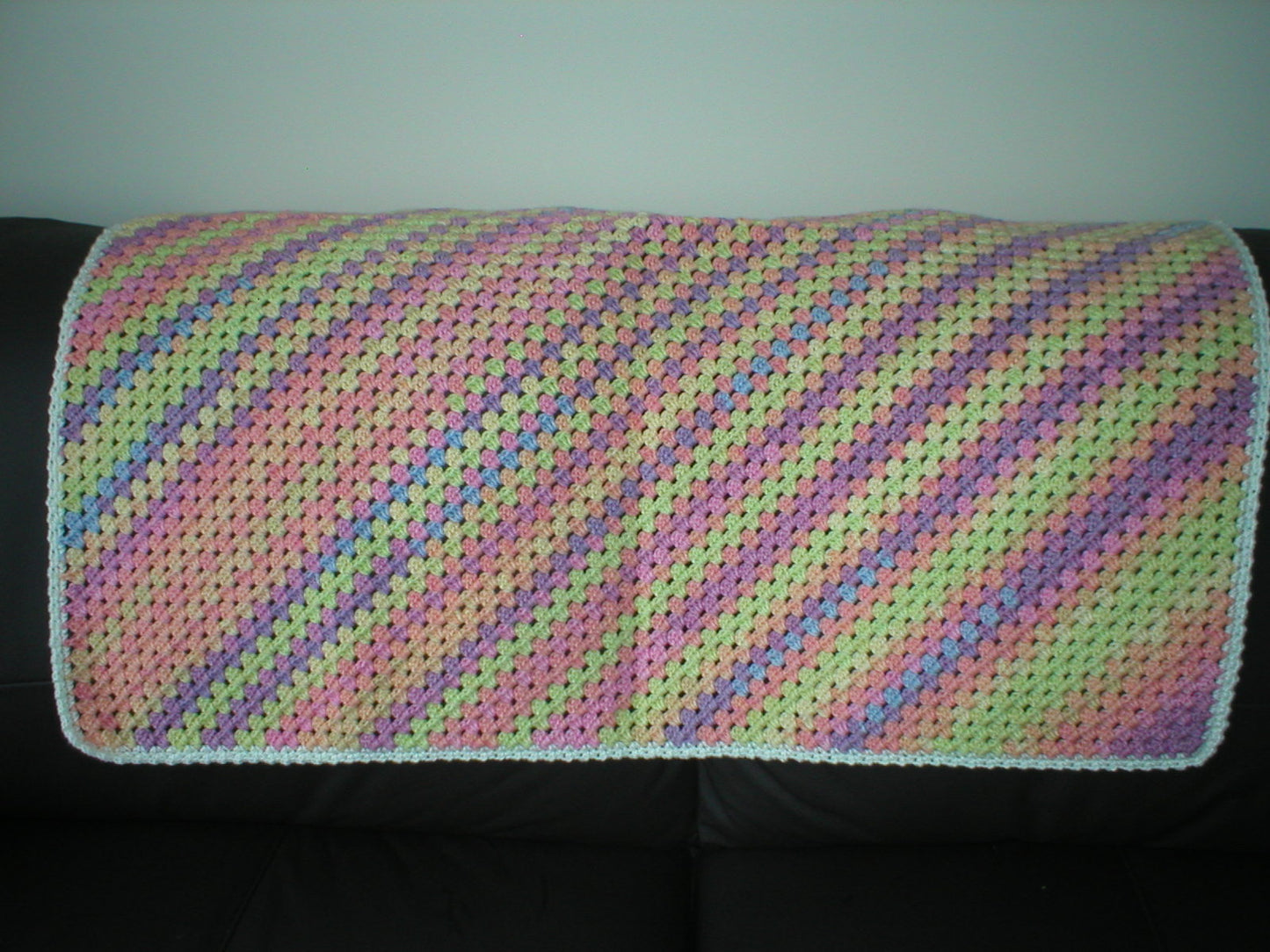 Soft hand crocheted lap blanket - Peachy - 0 - 34x34 inches