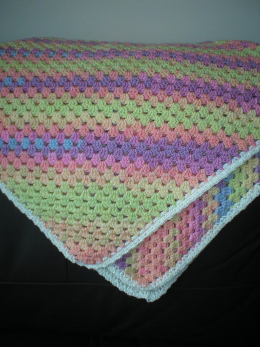 Soft hand crocheted lap blanket - Peachy - 0 - 34x34 inches
