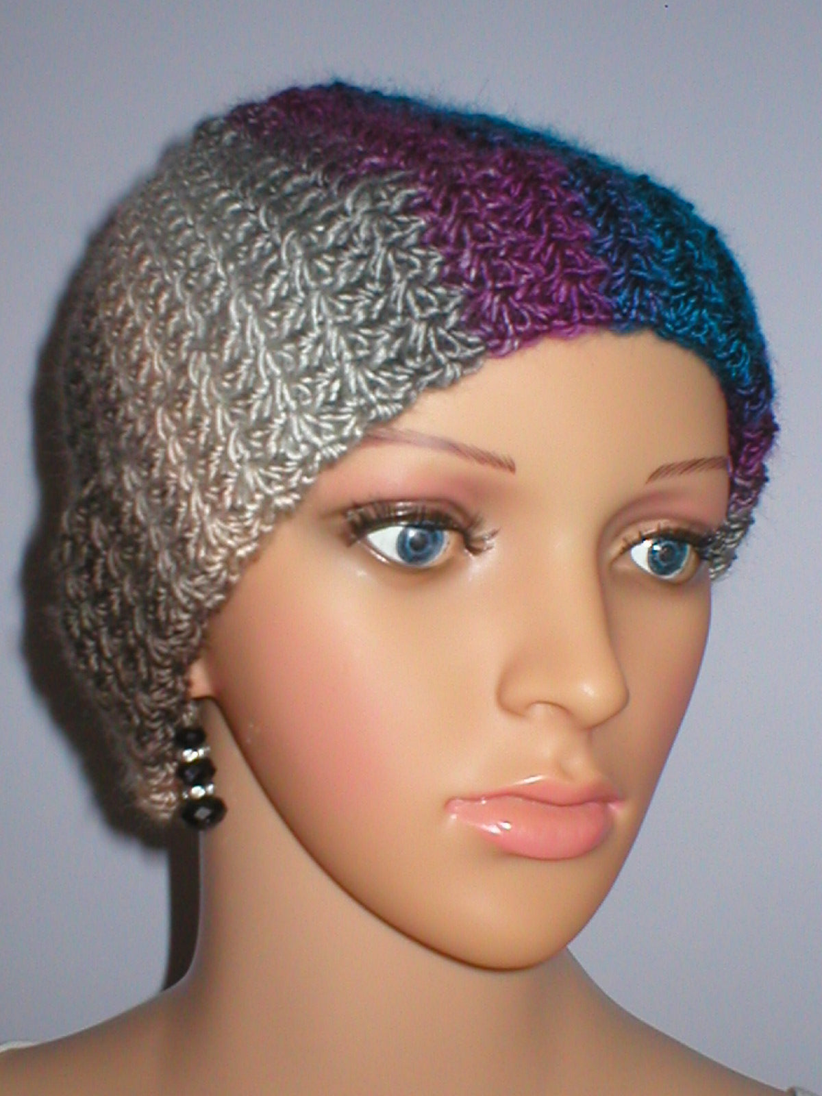 Hand crochet chemo heanie with turn up - Chic