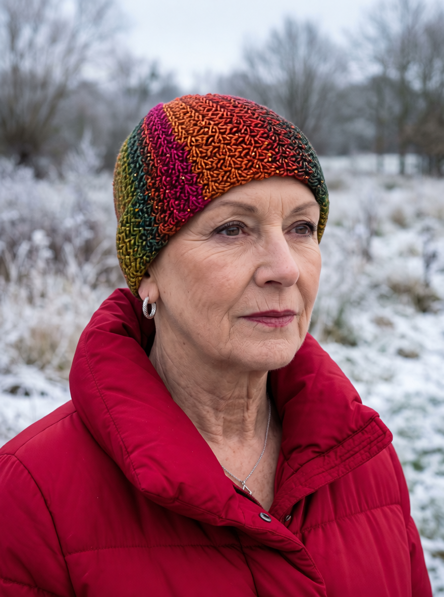 Soft hand crochet chemo sparkle beanie - Aspen